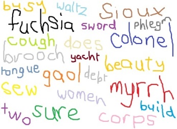 alphabet book with weird spelled words