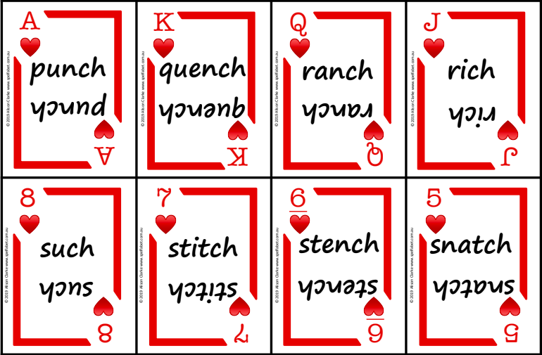 Playing Cards Basic Code Ch Tch Spelfabet